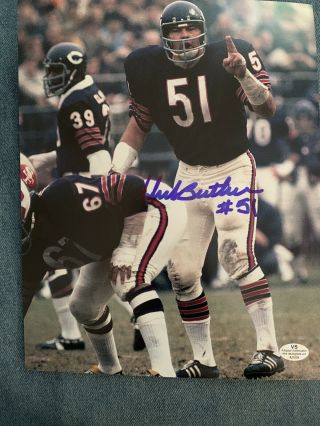 Dick Butkus Hand Signed 8x10 Photo Autographed Chicago Bears Hof