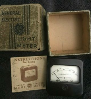 Vintage Ge General Electric Light Meter W/original Box & Instructions Stil