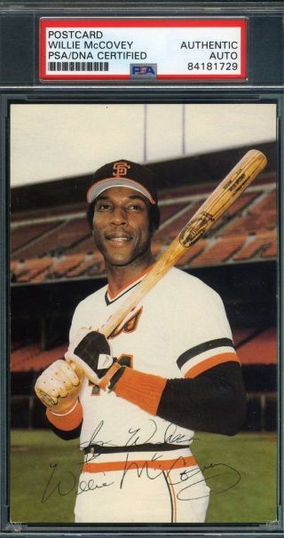 Wille Mccovey Psa Dna Autograph Hand Signed Team Issue Photo