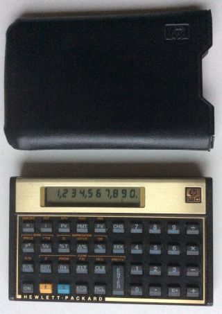 Vintage Hp - 12c Financial Calculator & Case - - Made In Malaysia