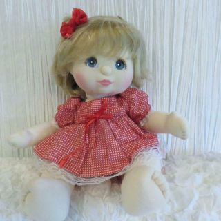 Adorable Vintage 1985 Mattel My Child Baby Doll With Blond Hair And Blue Eyes