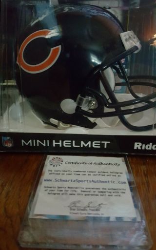 H.  O.  F Brian Urlacher 54 Chicago Bears Signed Mini Helmet Schwartz Sports.