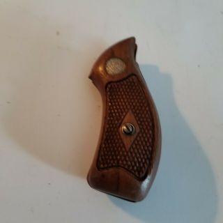 Vintage Smith & Wesson J Frame Round Butt Wood Grips