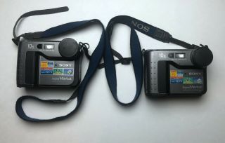 [2 Lot] Sony Mvc - Fd73 Digital Mavica Still Camera 3.  5 " Fd Floppy Disk Camera Vtg