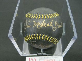 Jim Mudcat Grant Black Aces Signed Autographed Black & Gold Baseball Jsa Cert