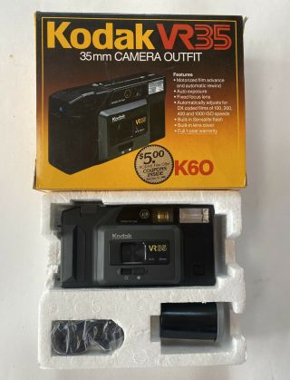Kodak Vr35 K60 35mm Point & Shoot Film Camera W/flash,  Auto Rewind,  Wrist Strap