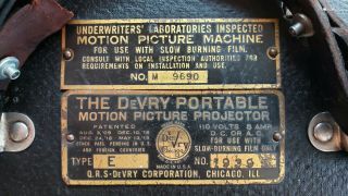 Devry Portable Motion Picture Projector Type E 1919