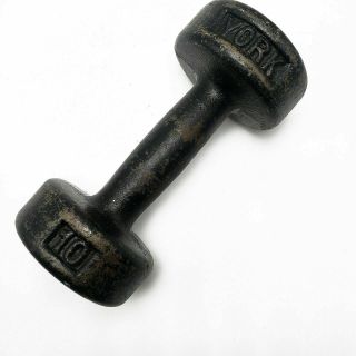 1 Vintage York 10 Lb Dumbbell Round Head Weight Lifting Weightlifting Single