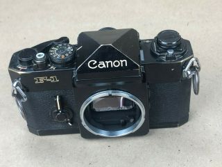 Vintage Black Body Canon F - 1 35mm Film Camera For Parts/repair