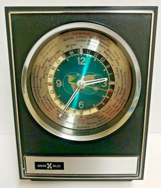 Howard Miller Vintage World Time Clock Model 622340 Mantel / Shelf