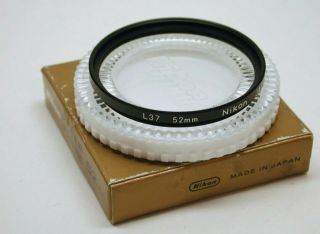Nikon 52mm L37 Uv Filter.  Case.  Box.  New/old Stock.  Nos