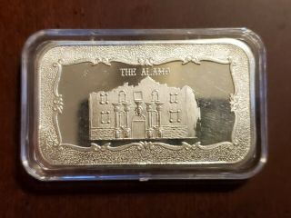 Alamo San Antonio Texas 1oz 999 Fine Silver Bar Motherlode W/ Case Vintage