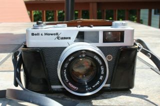 Vintage Bell & Howell / Canon Canonet 17 Camera 35mm W Leather Case