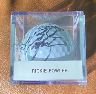 Rickie Fowler Signed Arnold Palmer Inv Logo Golf Ball Auto Autograph,  Cube