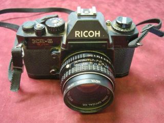 Ricoh KR - 5 35mm SLR Film Camera w Asahi SMC Pentax - M 50mm 1:2 Lens 2