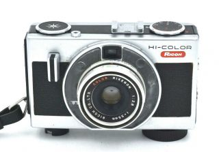 Vintage Ricoh HI - COLOR / RIKENON 2.  8 f=35mm Lens / Strap / Case / Flash c - 1970 2