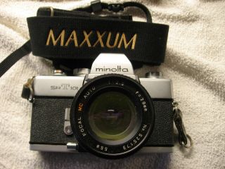Minolta Srt 101 Camera W/focal 28mm F2.  8 Lens W/strap