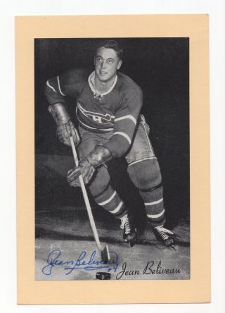 Jean Beliveau - Bee Hive Hockey - Autographed Photo - Montreal Canadiens