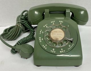 Vintage Green Bell System Western Electric Rotary Desk Phone With 4 Prong Plug