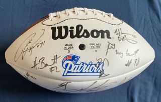 1997 England Patriots Team Signed Football Drew Bledsoe Custom Letter