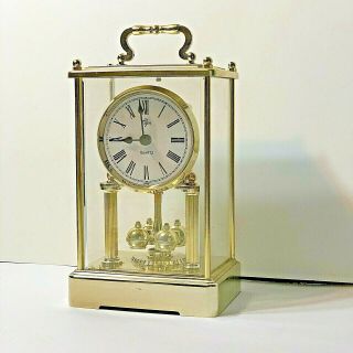 Elgin Quartz Anniversary Mantel Desk Clock Roman Numerals Made In Japan Vintage
