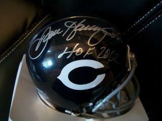 Dan Hampton Hof 2002 Signed Bears Throwback Mini Helmet Beckett Certified