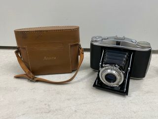 Vintage Ansco Speedex 4.  5 Special Camera Agfa Lens,  Leather Case