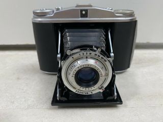 Vintage ANSCO Speedex 4.  5 Special Camera Agfa Lens,  Leather Case 2