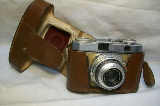 Vintage Witt Iloca,  " Rapid B ",  Hamburg,  Germany,  C.  1956,  Rfr Camera,  W.  Leather Case