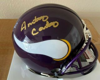 Anthony Carter Signed Minnesota Vikings Mini Football Helmet
