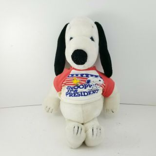 Vintage 1968 Peanuts Snoopy Dog Plush 18 " Doll W/ For President Shirt