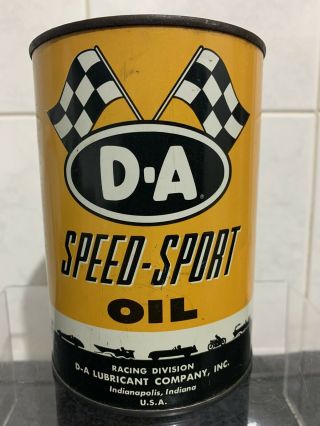 Vintage D.  A Speed Sport Motor Oil Tin