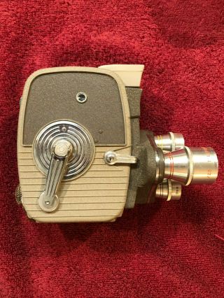 Vintage Keystone 8mm Movie Camera Model K - 26 3 Lens Turret Leather Case