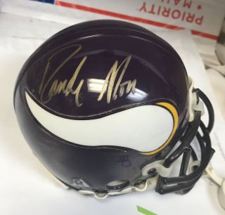 Randy Moss Autograph Signed Minnesota Vikings Riddell Mini Helmet No Hof