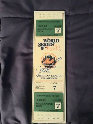 Doc Gooden Signed 1986 World Series Game 6 Mega Ticket Ny Mets Hero