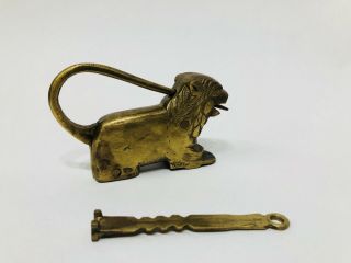 Vintage Brass Lion Padlock 2