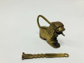 Vintage Brass Lion Padlock 3