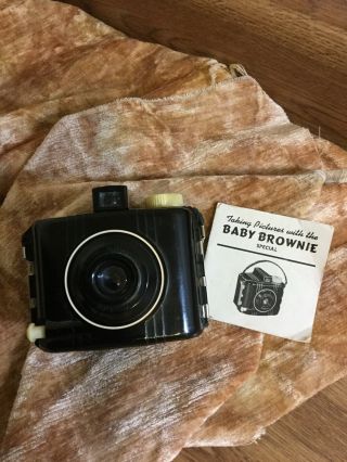 Vintage Baby Brownie Special Bakelite Camera Eastman Kodak Art Deco Instructions