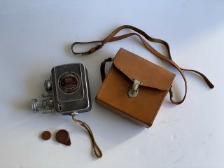 Vintage Bell & Howell 8mm Dual Lens Movie Camera Filmo Auto - 8 & Leather Case