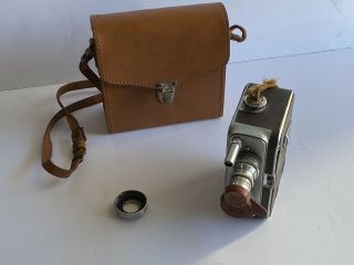 Vintage Bell & Howell 8mm Dual Lens Movie Camera Filmo AUTO - 8 & Leather Case 2