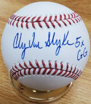 Autographed Andy Van Slyke " 5x Gg " Official Major League Baseball -