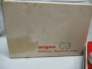 Vintage Argus C3 Telephoto 100mm Telephoto Lens 26 2