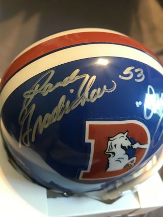 Randy Gradishar Signed Denver Broncos Mini Helmet With Inscription With