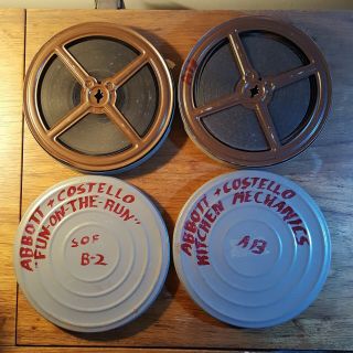 2 Abbott/costello 8 Track Films,  With Metal Cans/kitchen Mechanics/fun On Rum
