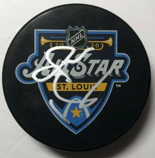 Jon Hamm Signed 2020 Nhl All Star Game Puck St.  Louis Mad Men W/ Exact Proof