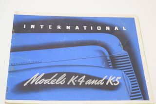 Vintage 1941 International Harvester Truck Models K - 4 & K - 5 Sales Brochure