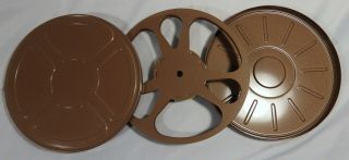 Vtg 1940s 1950s 1960s 8mm Movie Film 7 " Steel Reel & Canister Can Holds 400 
