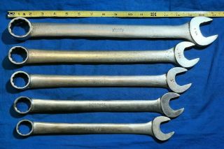 Vintage Blue Point 5 Piece Set Sae Combination Wrenches 1 - 1/4 " - 7/8 " Oex40 - 28