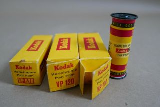 3 Rolls Kodak Verichrome Pan B&w Film,  1962 Exp.  Still Shootable,  120 & 620 Roll