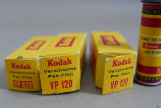 3 Rolls Kodak Verichrome Pan B&W Film,  1962 Exp.  Still Shootable,  120 & 620 Roll 2